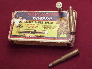 Winchester Ammunition Box, .303 Savage Silver Tip, Grizzly Box