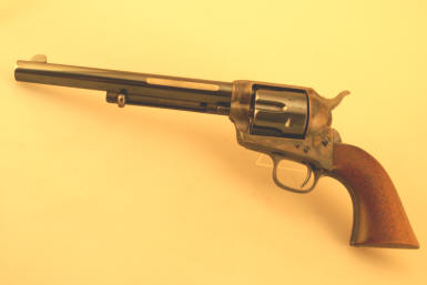 Colt Single Action Army Revolver, SAA, "Frontier Six Shooter" is etched on barrel in .44-40 caliber.