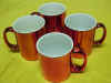 SA105 HRT17 Set 4 Red Metallic Mugs