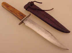 British, Sheffield Bowie Knife with Sheath and Stag Grips