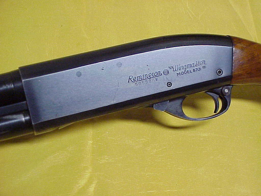 Top) Remington Model 870 Wingmaster 12 gauge, Slide-action (pump) Shotgun w...