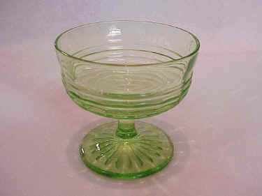 Hocking Glass Company Circle Pattern Green Sherbet