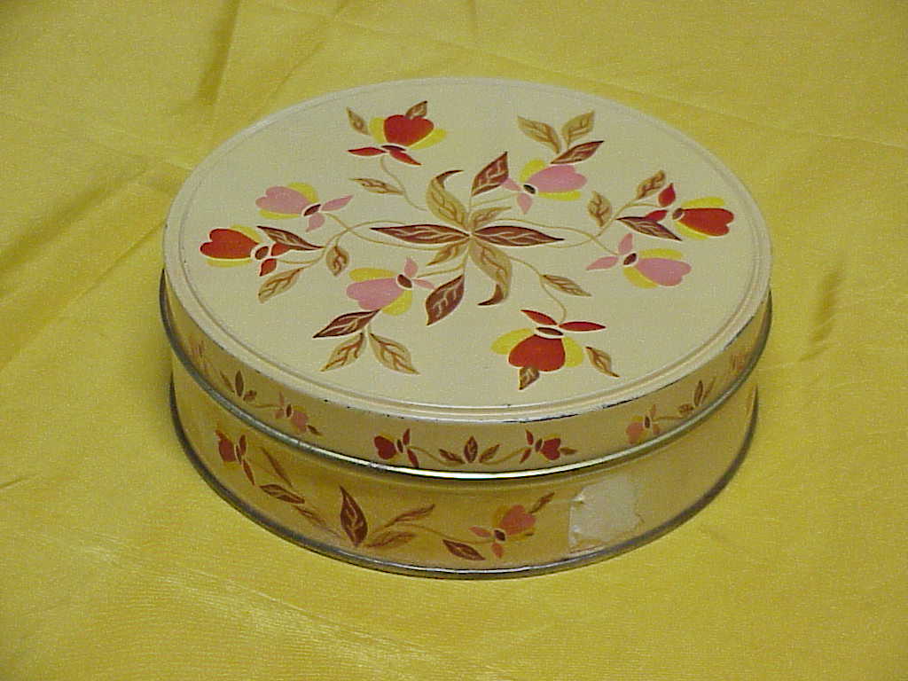Jewel Tea Autumn Leaf Covered Fruit Cake Tin