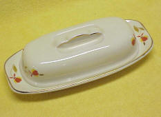 Katy Briscoe Home Bangles Oval Covered Butter Dish White China 24k Gold Gift Box