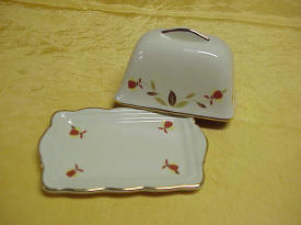 Autumn Leaf Jewel Tea One Pound Butter Dish Miniature