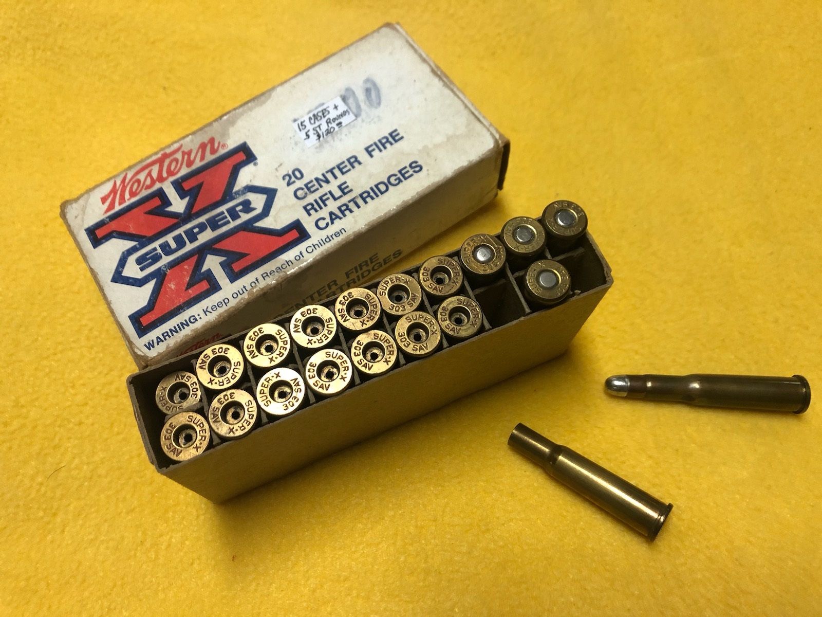 Winchester Western Box of Super X, .303 Savage Ammunition
