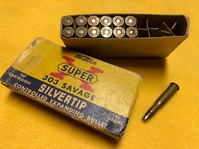 Box of Western Super X .303 Savage Ammunition, Slver Tip